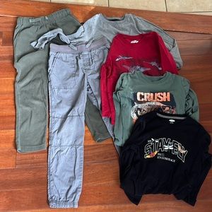 Bundle of Boys size 6-7 clothes - long sleeve shirts and pants